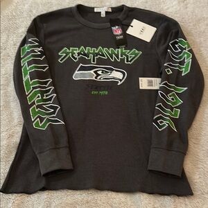 Black and Green Long Sleeve Top with Neon Sleeve Accents